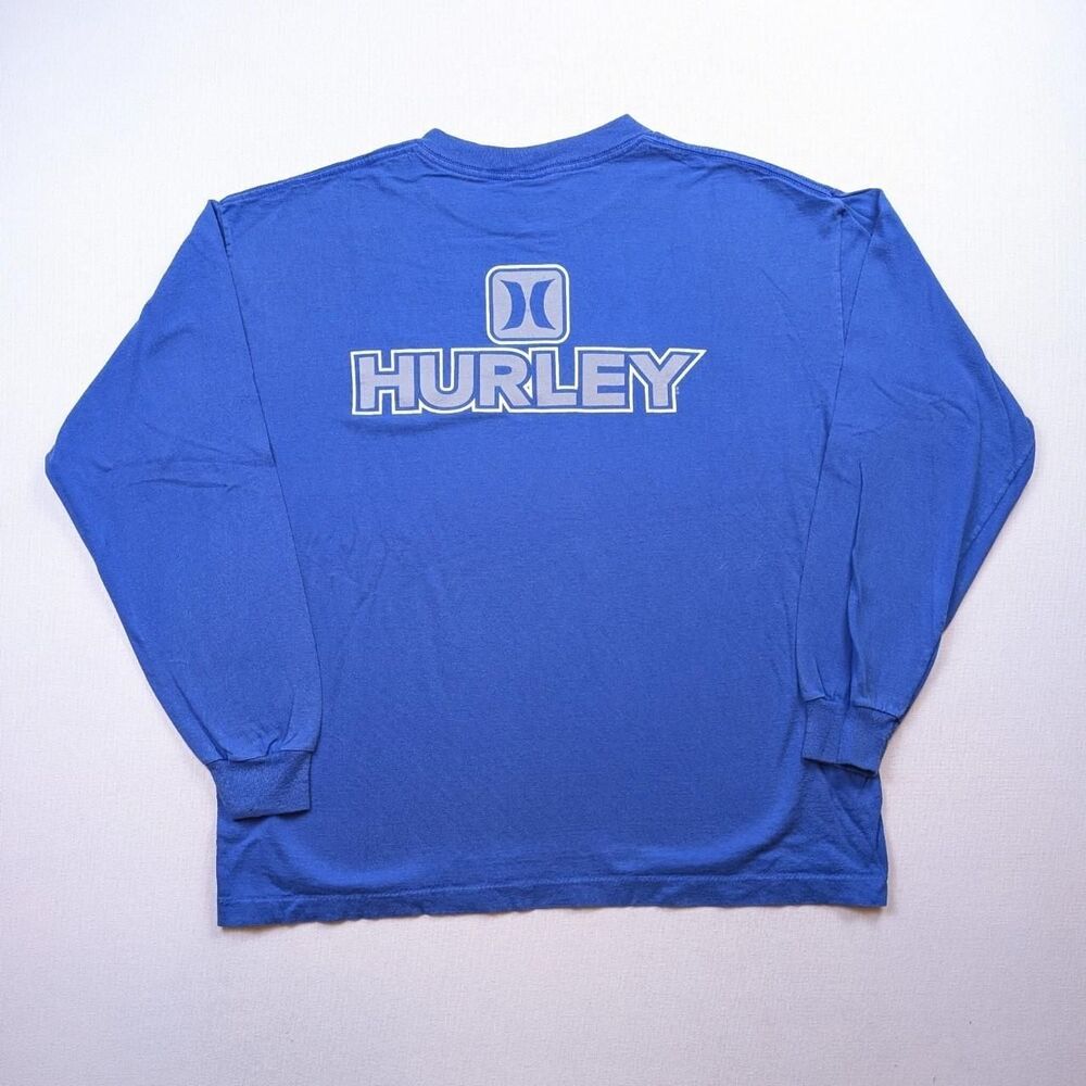 Vintage 1998 Hurley Blue Long Sleeve T-shirt Surfwear Tee